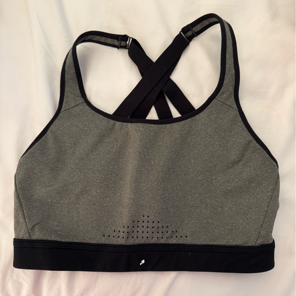 Nike Gray and Black Dri-FIT Sports Bra